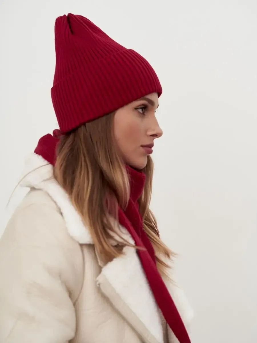 Crimson Beanie & Scarf Set