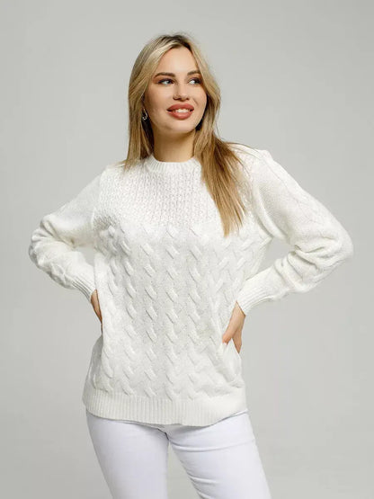 Eden Sweater by Lauven - Elegant white knitwear offering breathable comfort and sophistication.