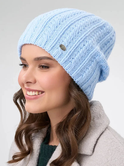 Sky Blue Knitted Beanie Hat