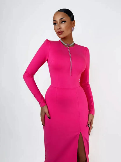 Fuchsia Midi Dress