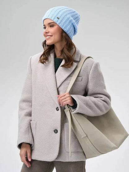 Sky Blue Knitted Beanie Hat