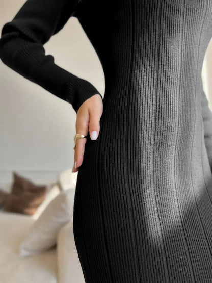 Noir Knit Midi Dress