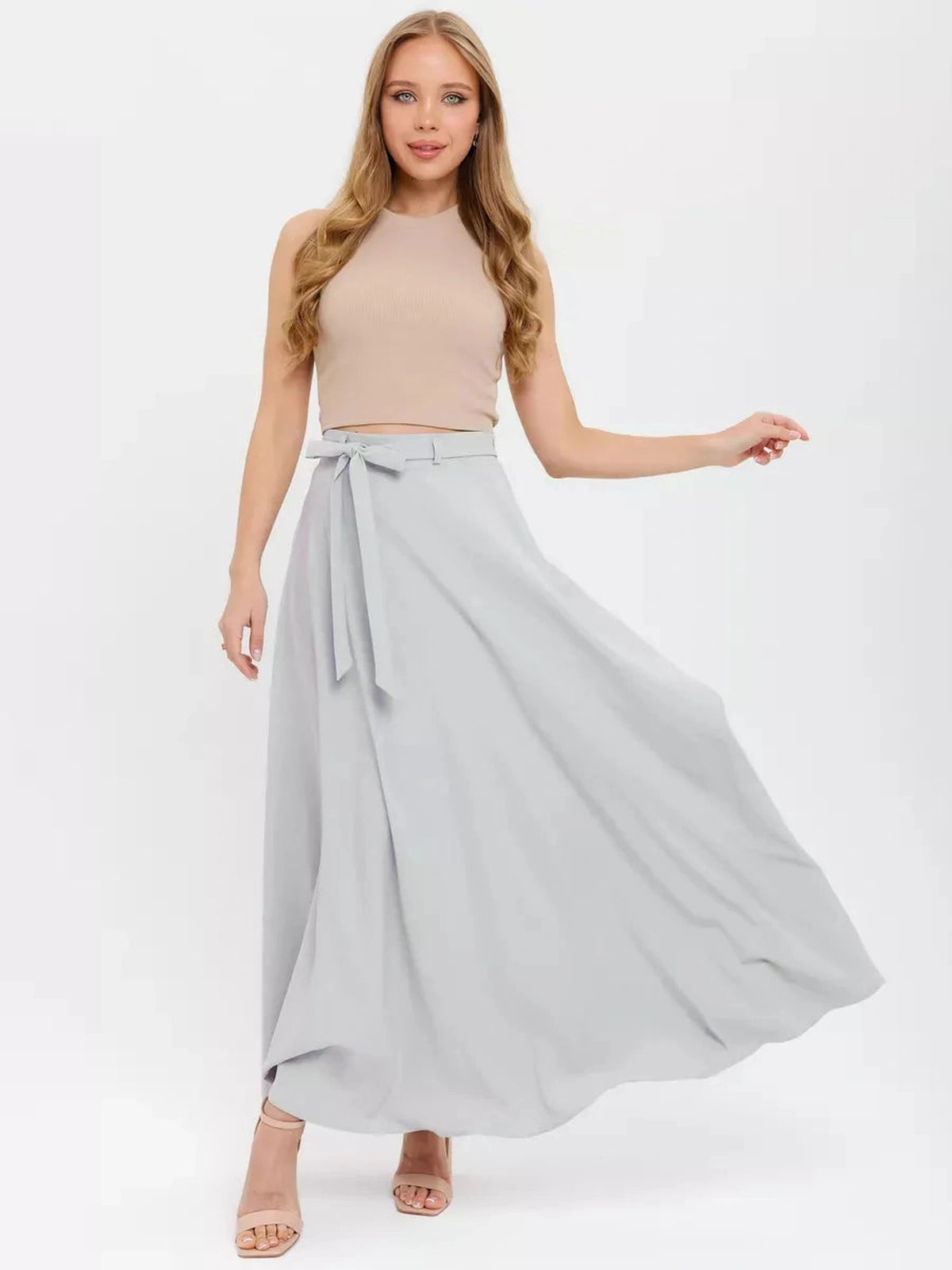Silver Mist Maxi Skirt
