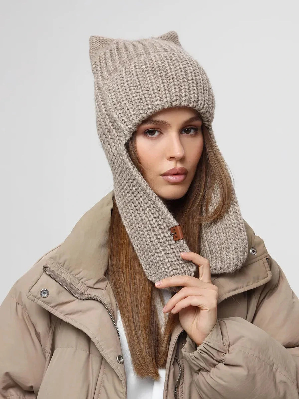 Taupe Knitted Hat