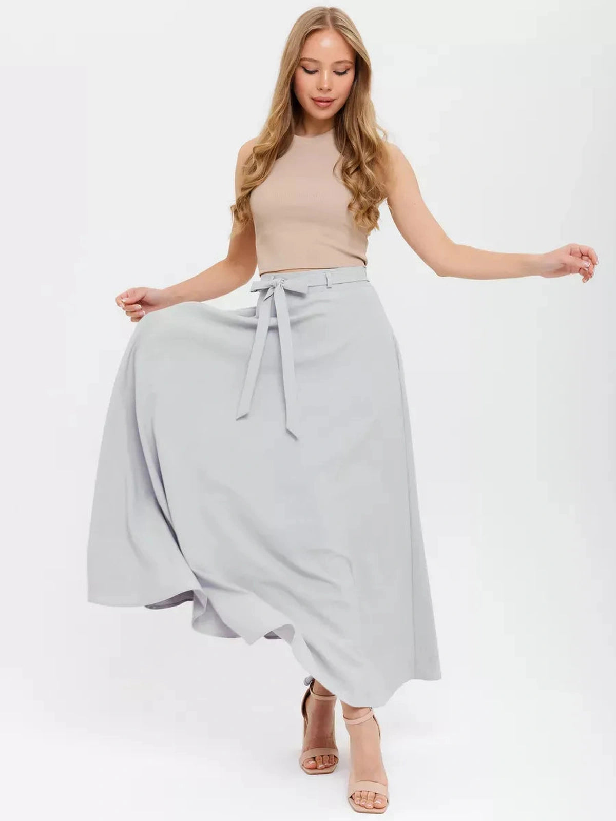 Silver Mist Maxi Skirt