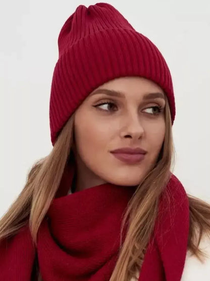 Crimson Beanie & Scarf Set