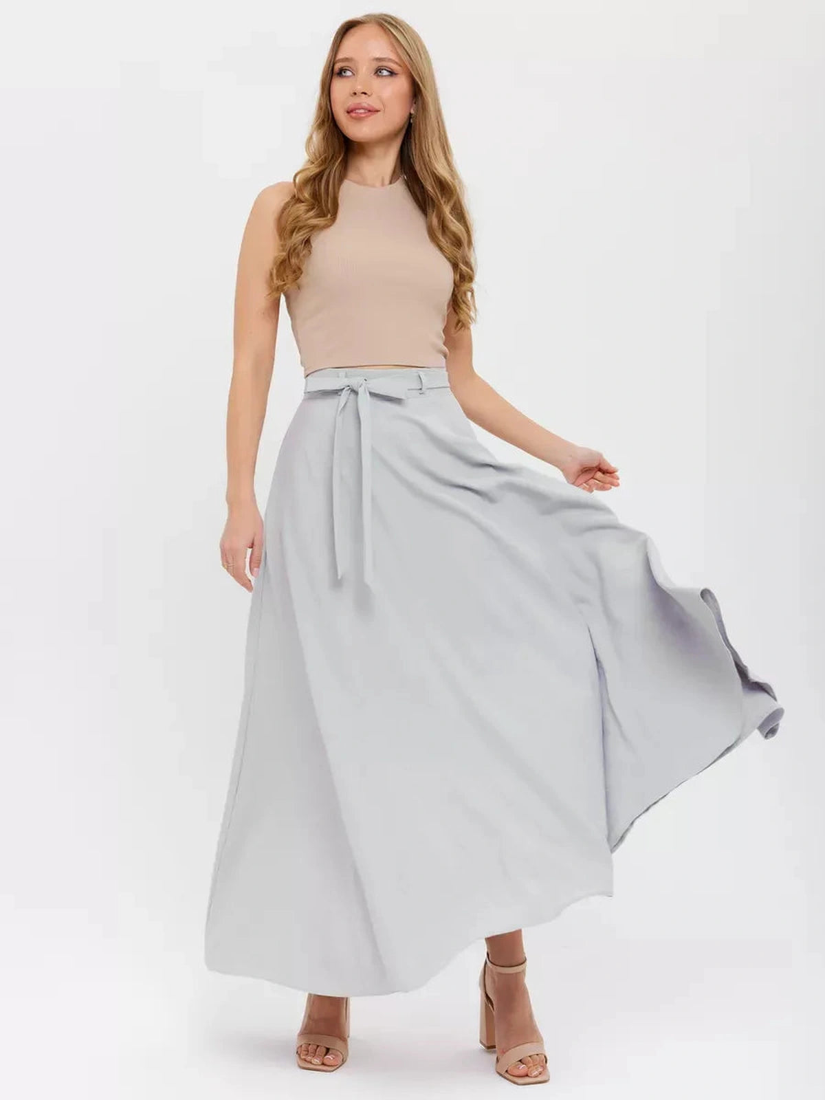 Silver Mist Maxi Skirt
