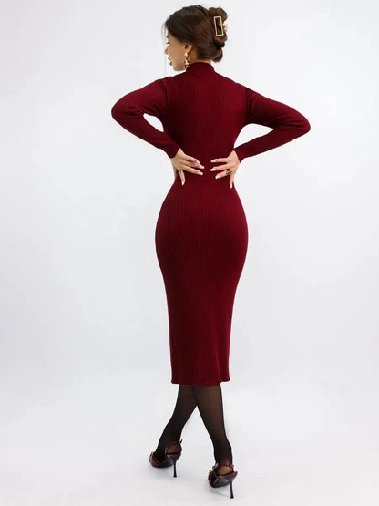 Marsala Midi Dress