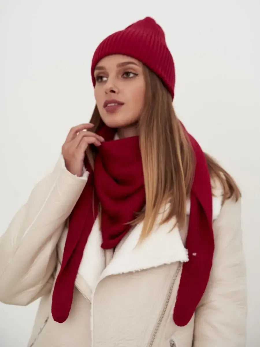 Crimson Beanie & Scarf Set