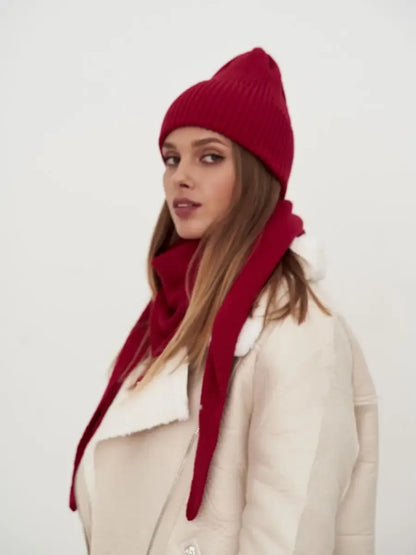 Crimson Beanie & Scarf Set