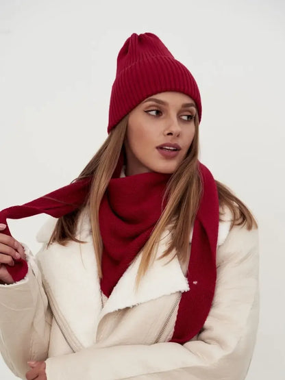 Crimson Beanie & Scarf Set