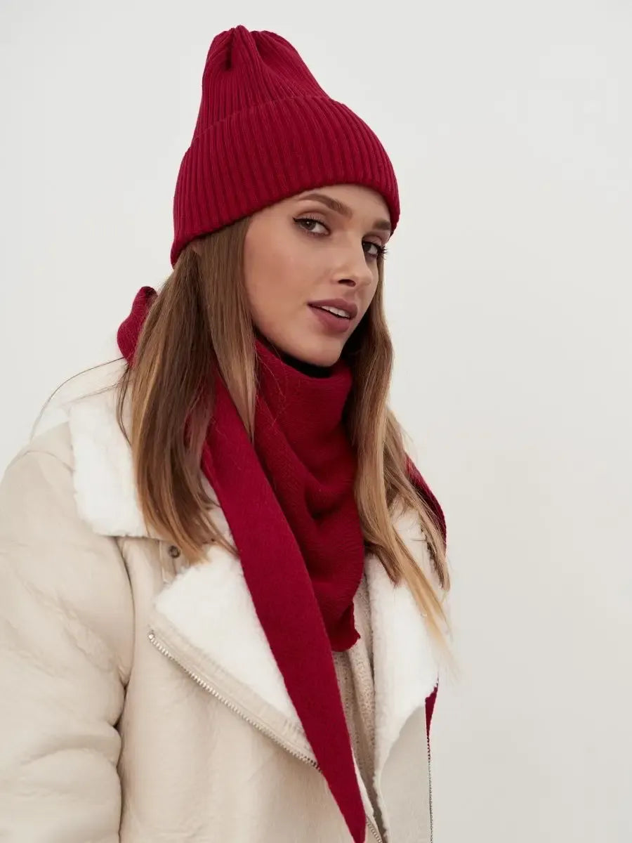 Crimson Beanie & Scarf Set