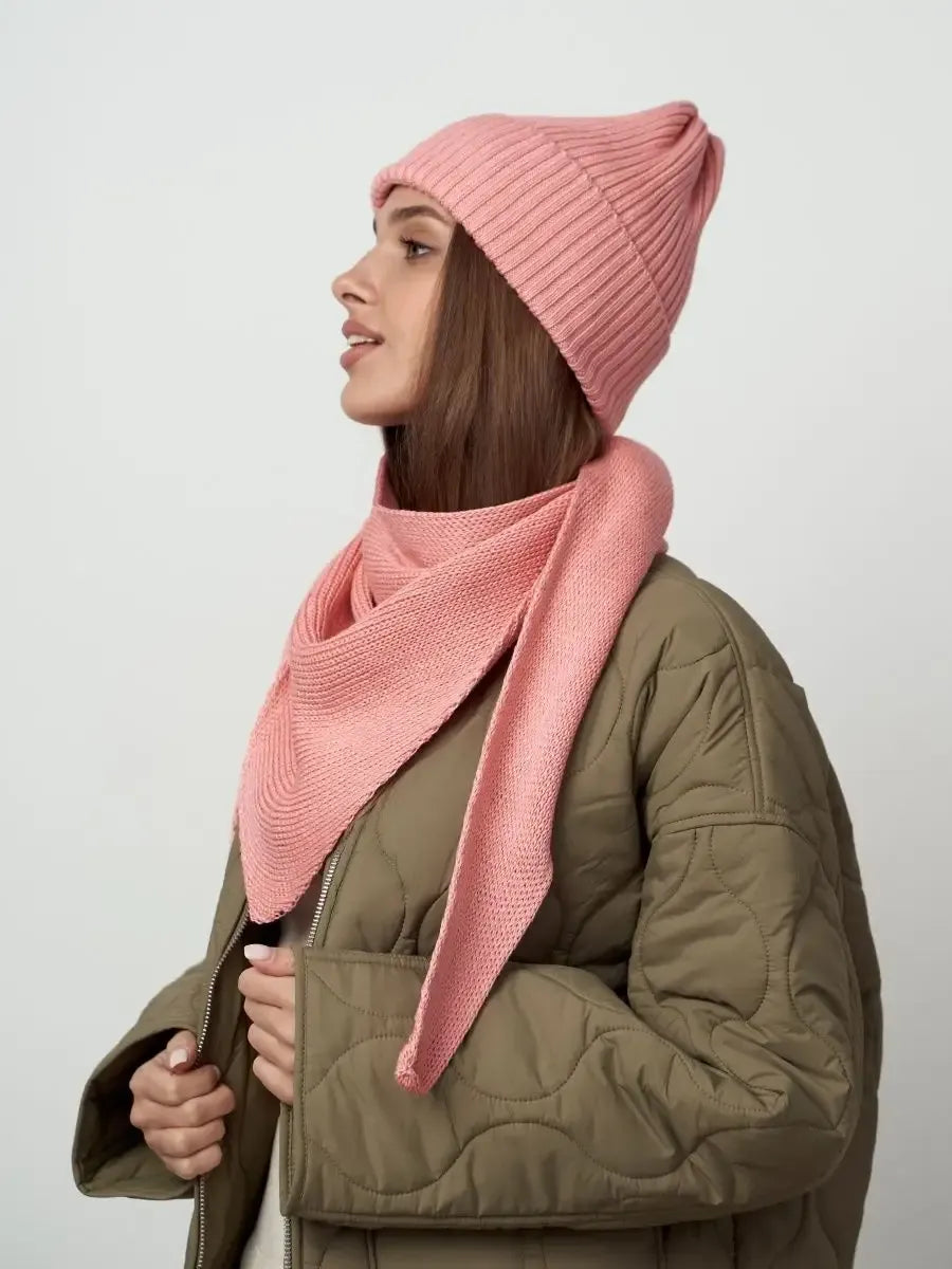 Peach Blossom Beanie & Scarf Set