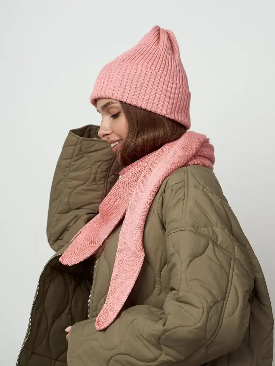 Peach Blossom Beanie & Scarf Set