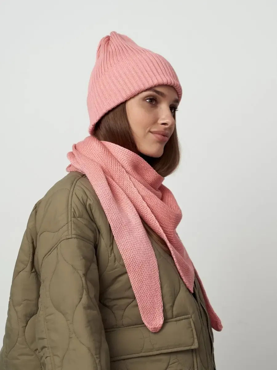 Peach Blossom Beanie & Scarf Set