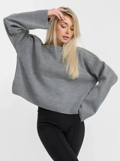 Astra Sweater by Lauven, grey knitwear for effortless everyday style and casual layering.