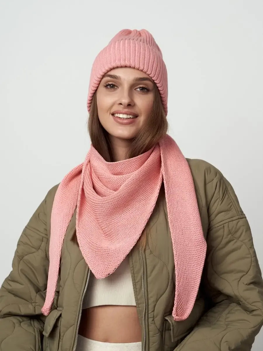 Peach Blossom Beanie & Scarf Set