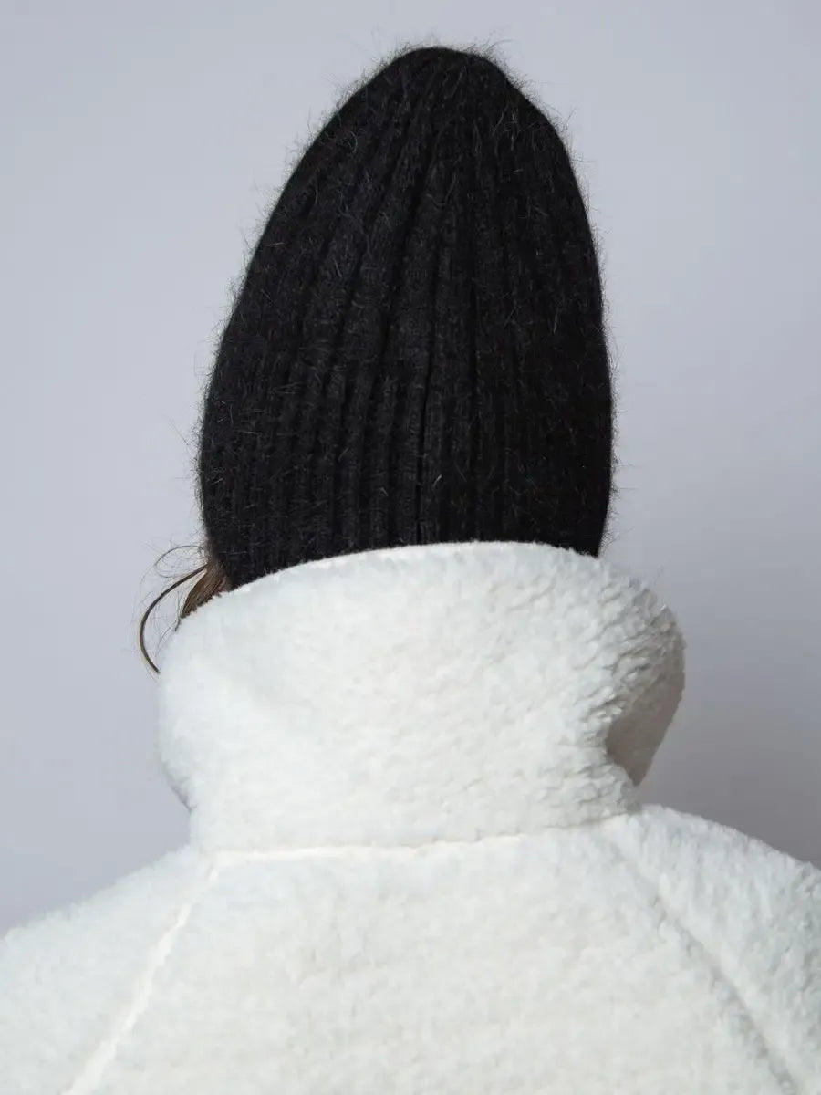 Onyx Angora Beanie