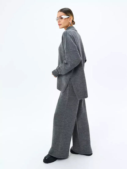 Orion Sweater by Lauven — Oversized Wool Blend Knit in Graphite Gray, perfect for fall and winter styling.