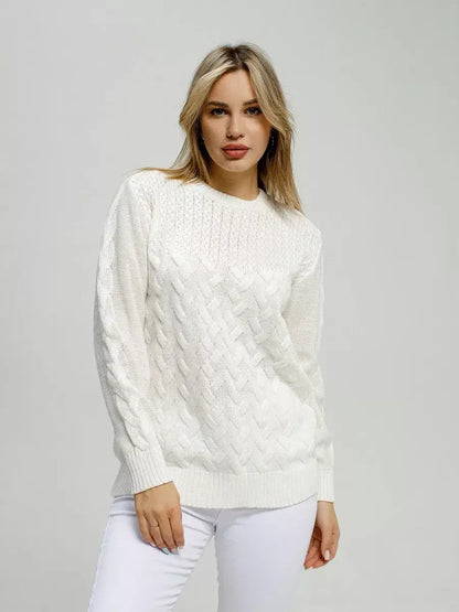 Eden Sweater by Lauven - Elegant white knitwear designed for breathable comfort and stylish sophistication.