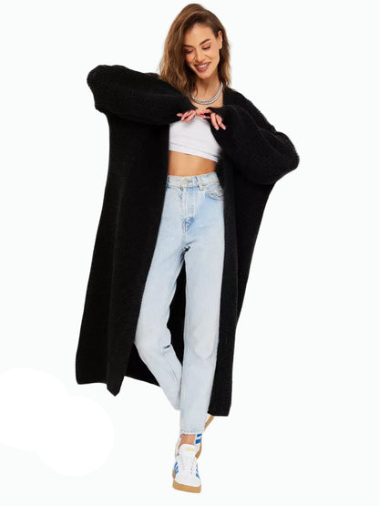 Onyx Cardigan by Lauven - Long oversized chunky knitwear for women, perfect for cool summer evenings.